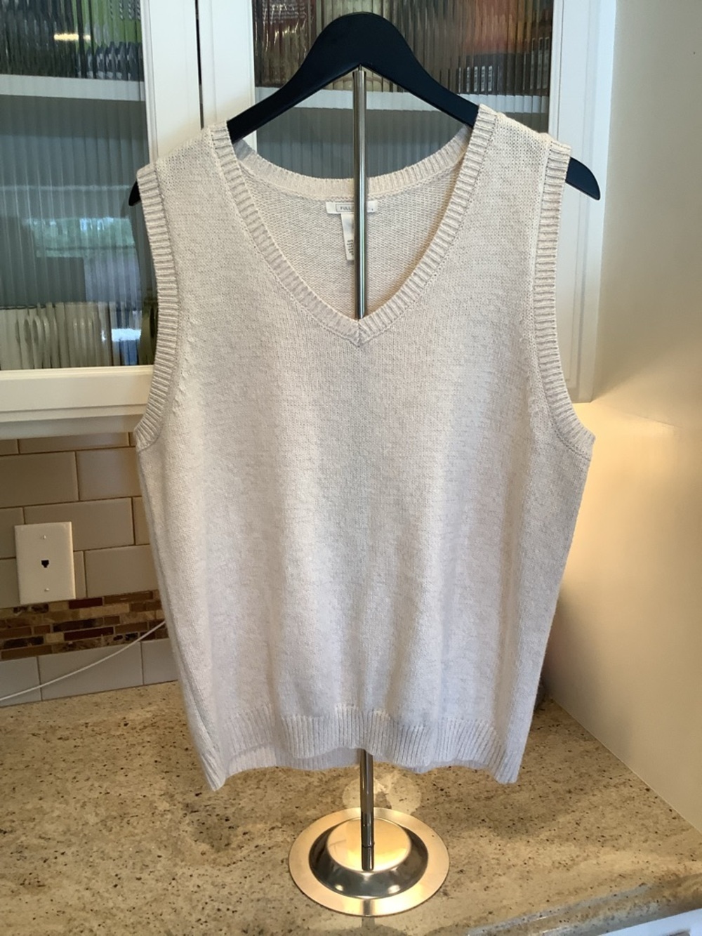Full Tilt Cream V-Neck Sleeveless Knit Vest